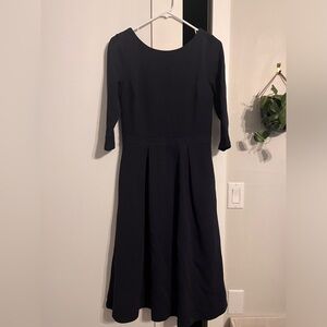 Boden Dark Navy Dress 3/4 Sleeve Scoop Neck